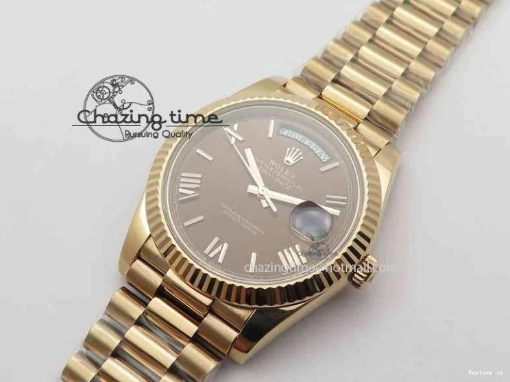 1226 Sophisticated Day-Date 40mm 228239 RG Noob 1:1 Best Edition Brown Roman Dial On RG President Bracelet A 3707